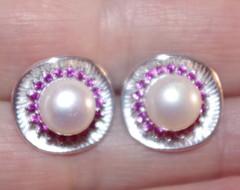 VINTAGE GORGEOUS DIAMOND CUT WHITE GF JACKETS FOR EARRINGS USE W ANY STUDS
