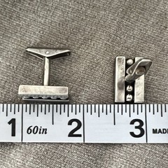 Allan Adler Signed Modernist Sterling Silver Vintage Cufflinks Mid-century MCM M