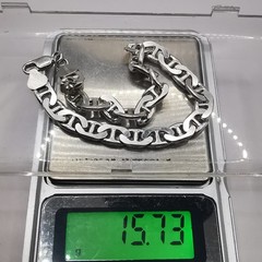 925 Italy Sterling Silver Vintage Mariner Anchor Link Bracelet Heavy Chain