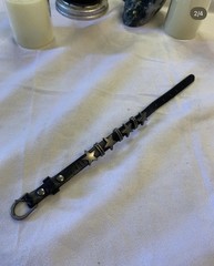 Black Faux Leather Cuff Bracelet Size S Adjustable Star Studs Vintage Hot Topic