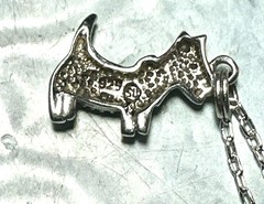 Vintage Sterling Silver Marcasite Scottie Dog Pendant Necklace, 18.5″, Dainty