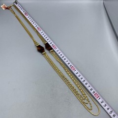 Lanvin Paris Vintage Long Necklace Multi Strand Chain Gold Tone L-105cm
