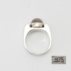 Vintage sterling silver moonstone modernist geometry ring size 8