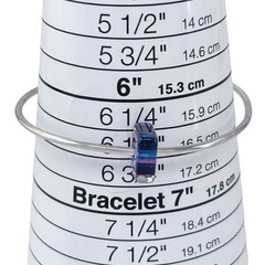 Ball Tip Cuff Bracelet | Purple Glass Charm | Vintage Sterling Silver 925 | 6.5″