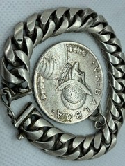 Vintage Mexican 925Silver Cuban Curb Link Bracelet 1930s-1940s With Panama Medal