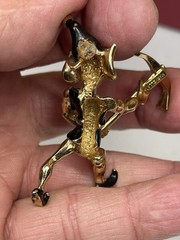 Vintage Marvella Elf Brooch Pin Gold Tone Enamel Painted