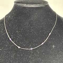 Liquid Silver Amethyst Bead Choker Necklace 17 inches Southwest Style