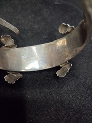 ANTIQUE 925 STERLING SILVER ALLIGATOR CUFF BRACELET ARM BRACELET 2.48 OZS