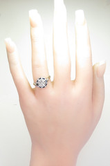 Antique Art Deco 1920’s Diamond Engagement Ring Size 7.25 UK-O 14KW Gold EGL USA