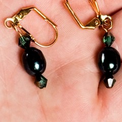 Dyed Peacock Blue Green Freshwater Pearl Necklace Iridescent Cultured Vintage C5
