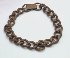 Vintage Solid Copper Heavy Rolo Cable Link Bracelet 6.25 In Fold Over Clasp 8.2m