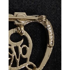 Vintage Gerry’s Gold Tone Love Heart Brooch Pin Rhinestone Accent Signed
