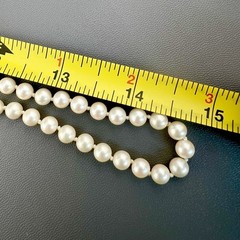 Vintage Marvella Necklace Faux Pearl Hand Knotted Gold Tone Classic Signed 30”