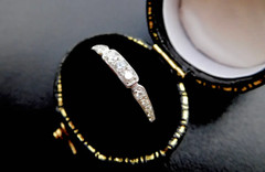 1/3CTW White Round Moissanite Art Deco Antique Wedding 14K White Gold Band Ring