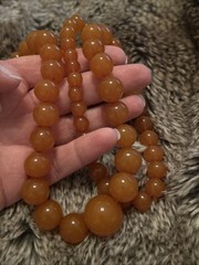 Natural Baltic Amber Butterscotch 70 Grams Graduated Beads Necklace 30” Tested
