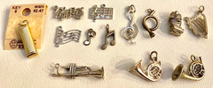 Vintage Sterling Silver Musical Instruments & Notes Charm Choice