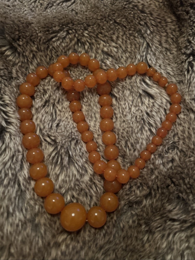 Natural Baltic Amber Butterscotch 70 Grams Graduated Beads Necklace 30” Tested