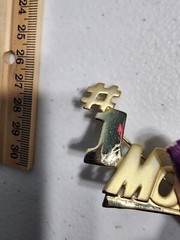 #1 Mom Pin Brooch Mother’s Day Jewelry Gift Shiney & Matte Gold Signed AJC