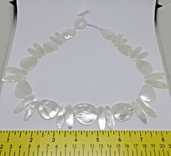 JTV White South Sea Mother-of Pearl Graduated Bib Collar Necklace ~ 18″