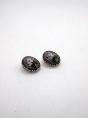Vintage Whiting and Davis scarab Egyptian revival clip on earrings rare