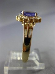 ESTATE LARGE 2.05CT DIAMOND & TANZANITE 14KT YELLOW GOLD ENGAGEMENT RING #25527
