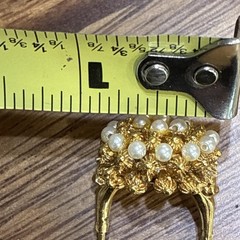 Vendome White Pearl Adjustable Mid Century Brutalist Cocktail Ring