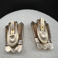 Vintage Barclay Monet Earrings Lot Art Deco Geometric Gold Tone Designer 3 Pairs