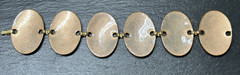MID-CENTURY MOD ENAMEL COPPER & ENAMEL OVAL LINK BRACELET BY INGA CARLSON M161