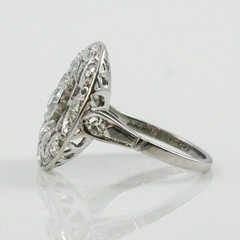 Art Deco Style Floral Round Lab Created Diamond 14K White Gold FN Wedding Ring