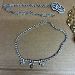 Vintage Signed Erwin Pearl Gold Tone necklace , Kelly Waters