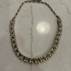 Vintage Necklace Gold and Silver Tone Choker Adjustable 12”