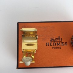 Hermes Vintage Cloisonne’ Luxury Enamel Gold Tone Clip on Earrings