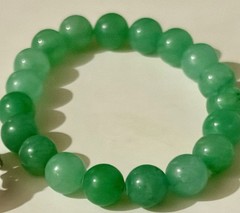 Vintage Silvery Tone Moroccan Green Cabochon Tassel Choker / Bead Bracelet Set