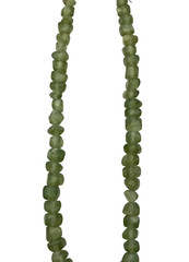 Vintage Chunky Green Prehnite Beaded Chip Nugget Necklace Handmade 18″ Choker