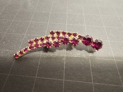 Multiple Stone Red Gemstone Brooch