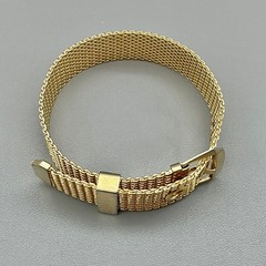 Avon Bracelet Women Gold Tone Vintage Mesh Buckle Belt Style Adjustable 8.5 Inch