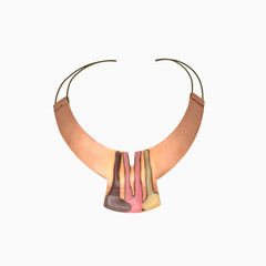 Modernist Statement Necklace • Avant-Garde Copper & Brass Choker • 1-of-1 Signed