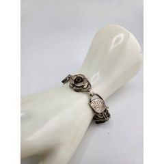 Vintage Lang Sterling Silver Marked Rose Leaf Link Bracelet Mid Century 20.5g