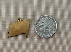 Vintage NOS Brass Christmas Charm Set 8 Pc Santa Snowman Fireplace Gift Mistleto