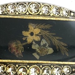 Vintage Pierre Bex Dried Flower Brooch French Art Deco Revival Trombone Clasp