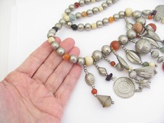 Bohemian Gypsy Tribal Boho Ethnic Necklace Neck Piece Carnelian Stone Fringe