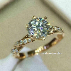 2.5Ct Round Cut Lab Created Diamond Women’s Wedding 14K Yellow Gold Finish Ring