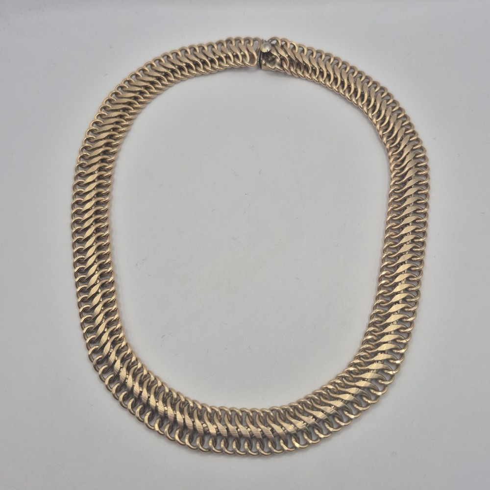 Vintage BB 12KGF Yellow Gold Filled Princess Link Chain Necklace Choker 56g 15″