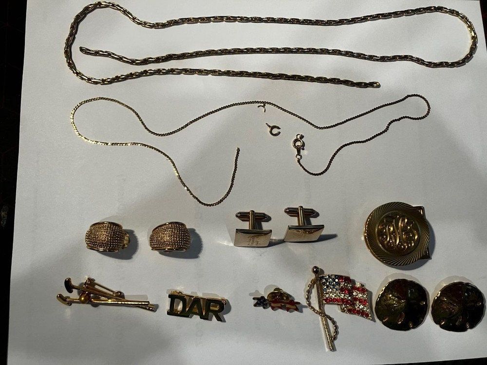 Vintage Costume Jewelry Lot – Chains Cufflinks Pins Tie Clips Unbranded