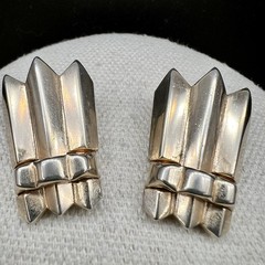 Vintage Barclay Monet Earrings Lot Art Deco Geometric Gold Tone Designer 3 Pairs