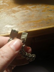 Vtg. Engravable ID Bracelet Brushed Gold Tone Link Bracelet Metal Unknown
