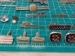 CUFFLINKS Tie Bar Clasp Pin Mens Gold Tone Lot Swank Anson ETC