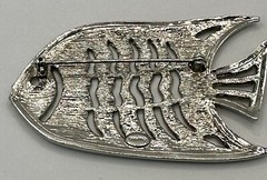 Craft Silver Tone Fish Brooch 2.5 Inches By 1.5 Inches.