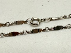 Vintage Necklace Silver Tone Dimpled Link Necklace Long 40 in chain Boho 1970s