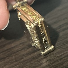 Antique 9.18g Victorian Etruscan Rare Slide Open Locket Pendant Etched Gold Fill